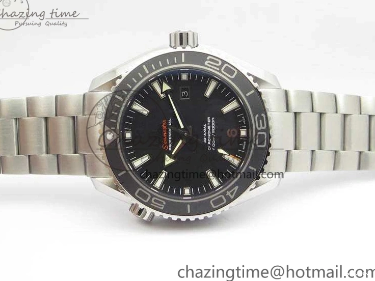 0710 Breathable Planet Ocean Pro Ceramic Bezel 45mm OMF 1:1 Best Edition On SS Bracelet A8500 (Black Balance Wheel) 8140